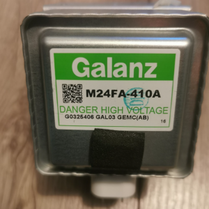 Galanz M24FA-410A transformer with a green DANGER HIGH VOLTAGE label.