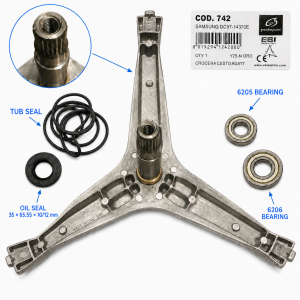 For Samsung DC97-14370E H Drum Spider 6205 6206 Bearings Oil & Tub Seal Kit — photo 1
