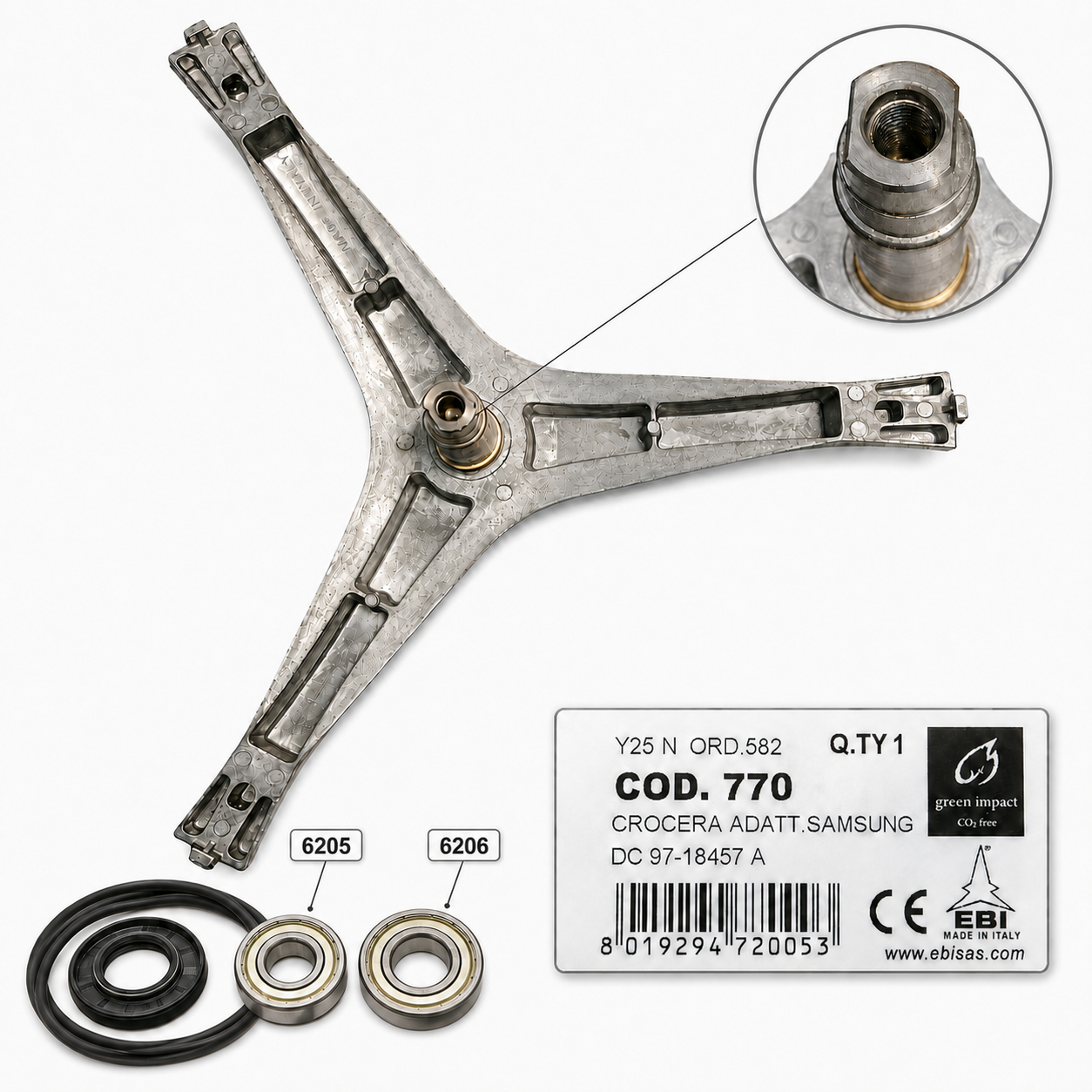 Samsung DC97-18457A Drum Spider Bearing Kit 6205 6206 Seal Washing Machine — photo 1 Samsung DC97-18457A Drum Spider Bearing Kit 6205 6206 Seal Washing Machine — photo 1